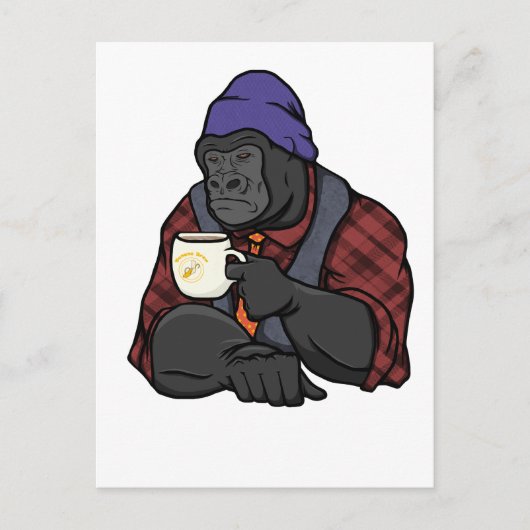 De Gorilla van Hipster Briefkaart (Voorkant)
