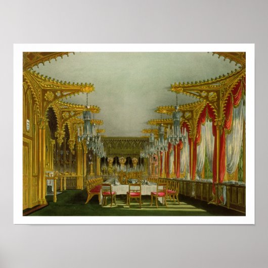 De Gothic Dining Room in Carlton House van Pyne Poster (Voorkant)