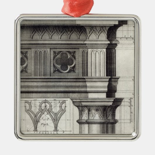 De Gothic Entablatation Metalen Ornament (Voorkant)