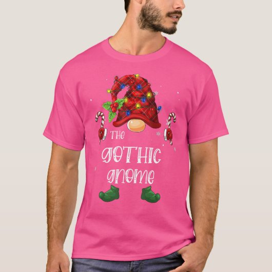 De Gothic Gnome Buffalo met kerstboompjes T-shirt (Voorkant)