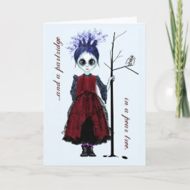 De gothicmeisje van Kerstmis Feestdagen Kaart