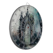 De gotische begraafplaats hek serie ontwerp 11 dartbord (Voorkant Links)