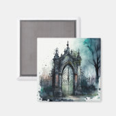 De gotische begraafplaats hek serie ontwerp 11 magneet (Voorkant / Achterkant)