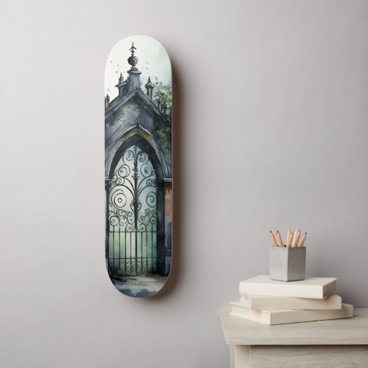 De gotische begraafplaats hek serie ontwerp 11 persoonlijk skateboard (Muurkunst)