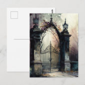 De gotische begraafplaats hek serie ontwerp 12 briefkaart (Voorkant / Achterkant)