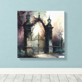De gotische begraafplaats hek serie ontwerp 12 canvas afdruk (Insitu (Houten vloer))