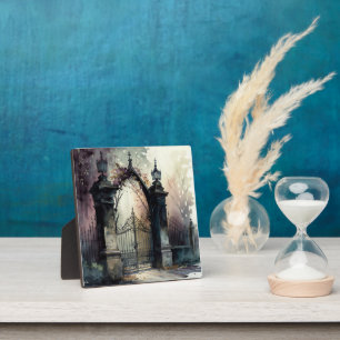 De gotische begraafplaats hek serie ontwerp 12 fotoplaat