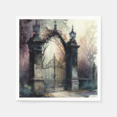De gotische begraafplaats hek serie ontwerp 12 servet (Voorkant)