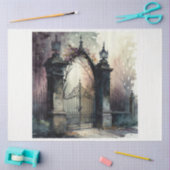 De gotische begraafplaats hek serie ontwerp 12 tissuepapier (Craft)