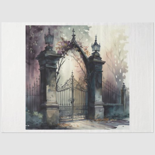 De gotische begraafplaats hek serie ontwerp 12 tissuepapier (Voorkant)