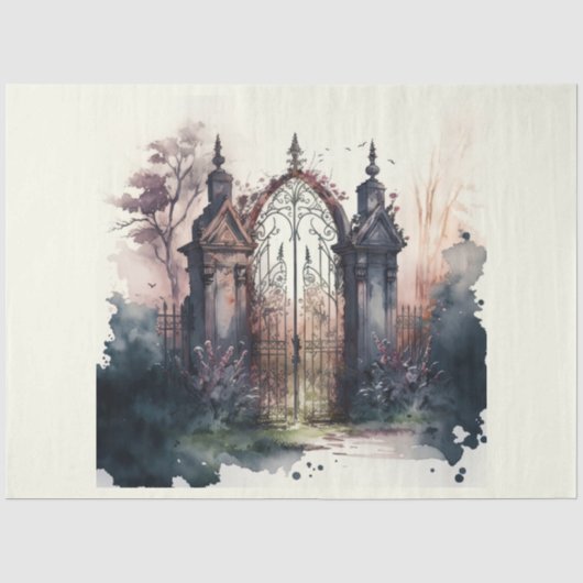 De gotische begraafplaats hek serie ontwerp 3 tissuepapier (Voorkant)