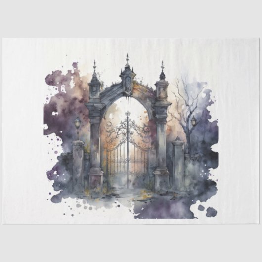 De gotische begraafplaats hek serie ontwerp 8 tissuepapier (Voorkant)