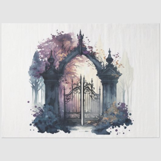De gotische begraafplaats hek serie ontwerp 9 tissuepapier (Voorkant)