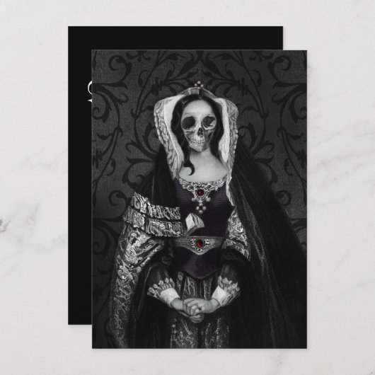 De gotische Dame van de Schedel Aankondiging (Voorkant / Achterkant)