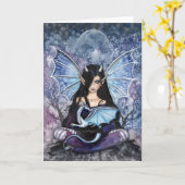 De gotische Kaart Notecard van de Fee van de Draak (Gele Bloem)