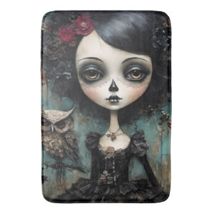 De Gotische Pop en Haar Huisdier Uil Badmat