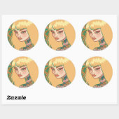 De Gotische Vrouw Ronde Sticker (Vel)
