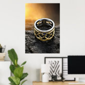 De goud- en zilverring | AI Art Poster (Thuiskantoor)