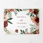 De goudbijtste kleurrijke Floral bruiloft van Drieluik Uitnodiging (Cover)