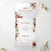 De goudbijtste kleurrijke Floral bruiloft van Drieluik Uitnodiging (Binnen)