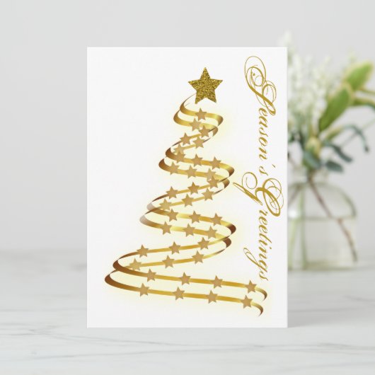 De goudboom van het seizoen sterft Abstract overzi Feestdagenkaart (Staand voorkant)