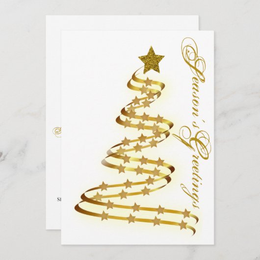 De goudboom van het seizoen sterft Abstract overzi Feestdagenkaart (Voorkant / Achterkant)