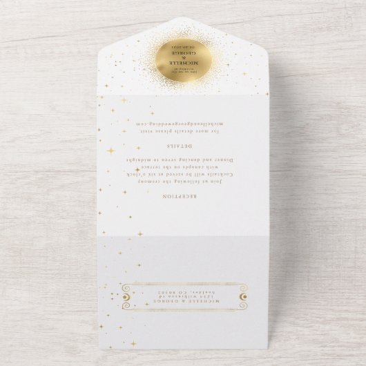 de goudbruiloft van hemels in één uitnodiging (Buitenkant)