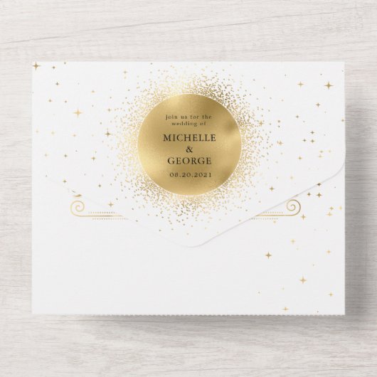 de goudbruiloft van hemels in één uitnodiging (Achterkant)