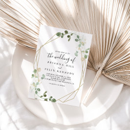 De goudConfetti Eucalyptus Foliage Weddenschap van Kaart