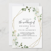 De goudConfetti Eucalyptus Foliage Weddenschap van Kaart (Voorkant)