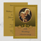 De gouden 50ste Uitnodiging van de Partij van het (Voorkant / Achterkant)