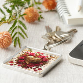 De gouden aanraking van de liefde sleutelhanger (Zijkant)