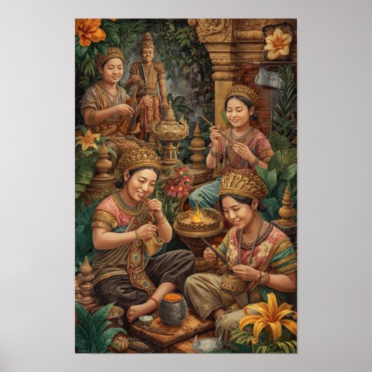 De Gouden Ambachtslieden van Bali - Gewijde Kunst Poster (Voorkant)