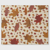 De gouden Bladeren van de Herfst op de Kleur van Cadeaupapier (Vlak)