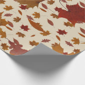 De gouden Bladeren van de Herfst op de Kleur van Cadeaupapier (Hoek)