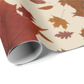 De gouden Bladeren van de Herfst op de Kleur van Cadeaupapier (Rol Hoek)