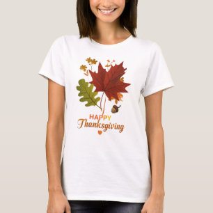 De gouden bladeren van de Thanksgiving T-shirt
