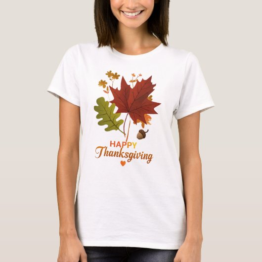De gouden bladeren van de Thanksgiving T-shirt (Voorkant)