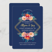 De gouden BloemenUitnodiging van het Lijst Kaart (Voorkant / Achterkant)