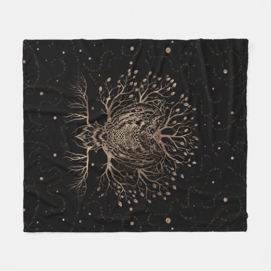 De gouden boomgaard fleece deken (Voorkant (Horizontaal))