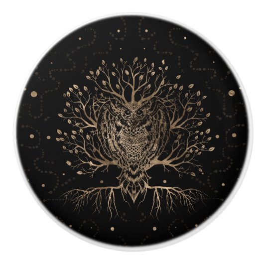 De gouden boomgaard keramische knop (Voorkant)