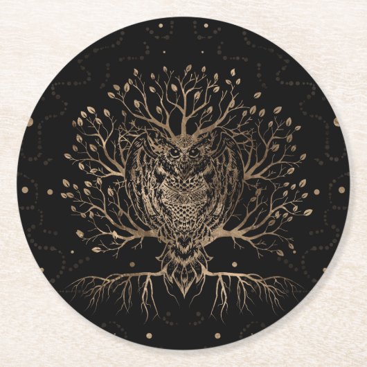 De gouden boomgaard ronde kartonnen onderzetter (Voorkant)