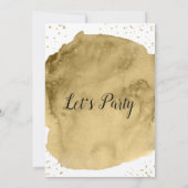 De gouden borstelslag van de waterverf op witte ui kaart (Achterkant)