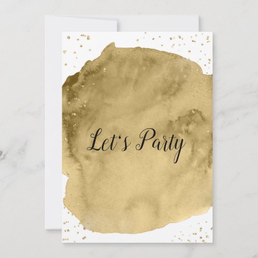 De gouden borstelslag van de waterverf op witte ui kaart (Achterkant)