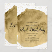 De gouden borstelslag van de waterverf op witte ui kaart (Voorkant / Achterkant)