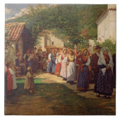 De gouden bruiloft (olie op doek) tegeltje (Voorkant)