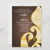 De gouden bruine uitnodiging van Swan (Voorkant)