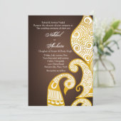 De gouden bruine uitnodiging van Swan (Staand voorkant)