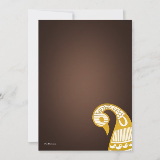 De gouden bruine uitnodiging van Swan (Achterkant)