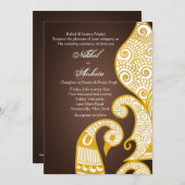 De gouden bruine uitnodiging van Swan (Voorkant / Achterkant)